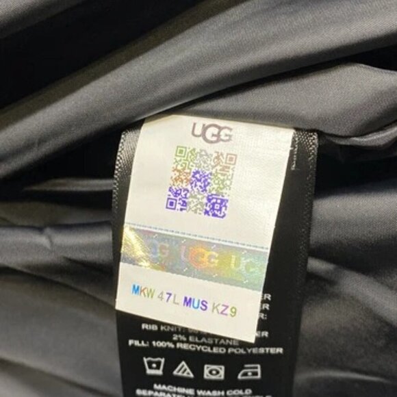 NEW UGG Womens Jacket Black Size S Kennedey Hooded Puffer Full Zip Polyester - Picture 4 of 12